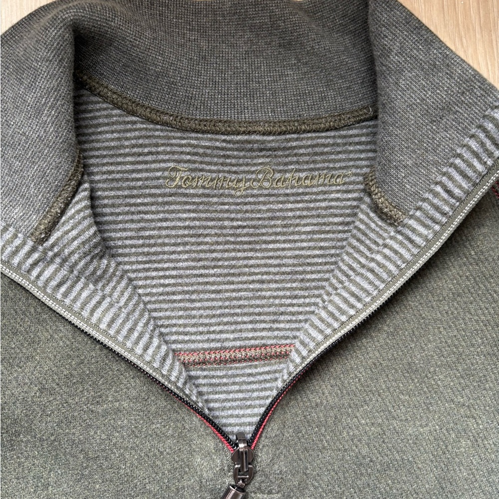 Carhartt Men's Green Pocket Tee with Dark Green Quarter-Zip and Navy Sweater Lot - Picture 5 of 10